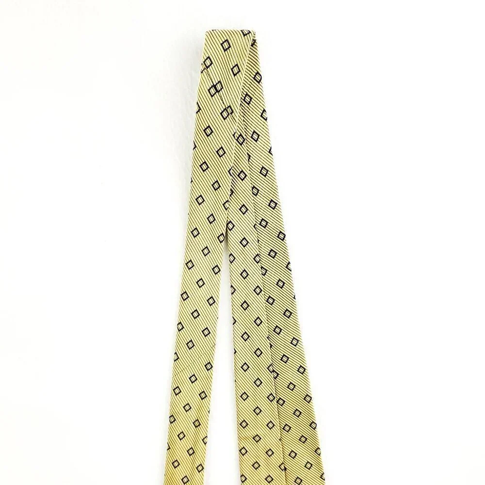 Brooks Brothers Makers Geometric Neck Tie Silk Cotton Textured 60